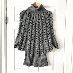 Sloni Knit Turtleneck Capelet Sweater Sz S